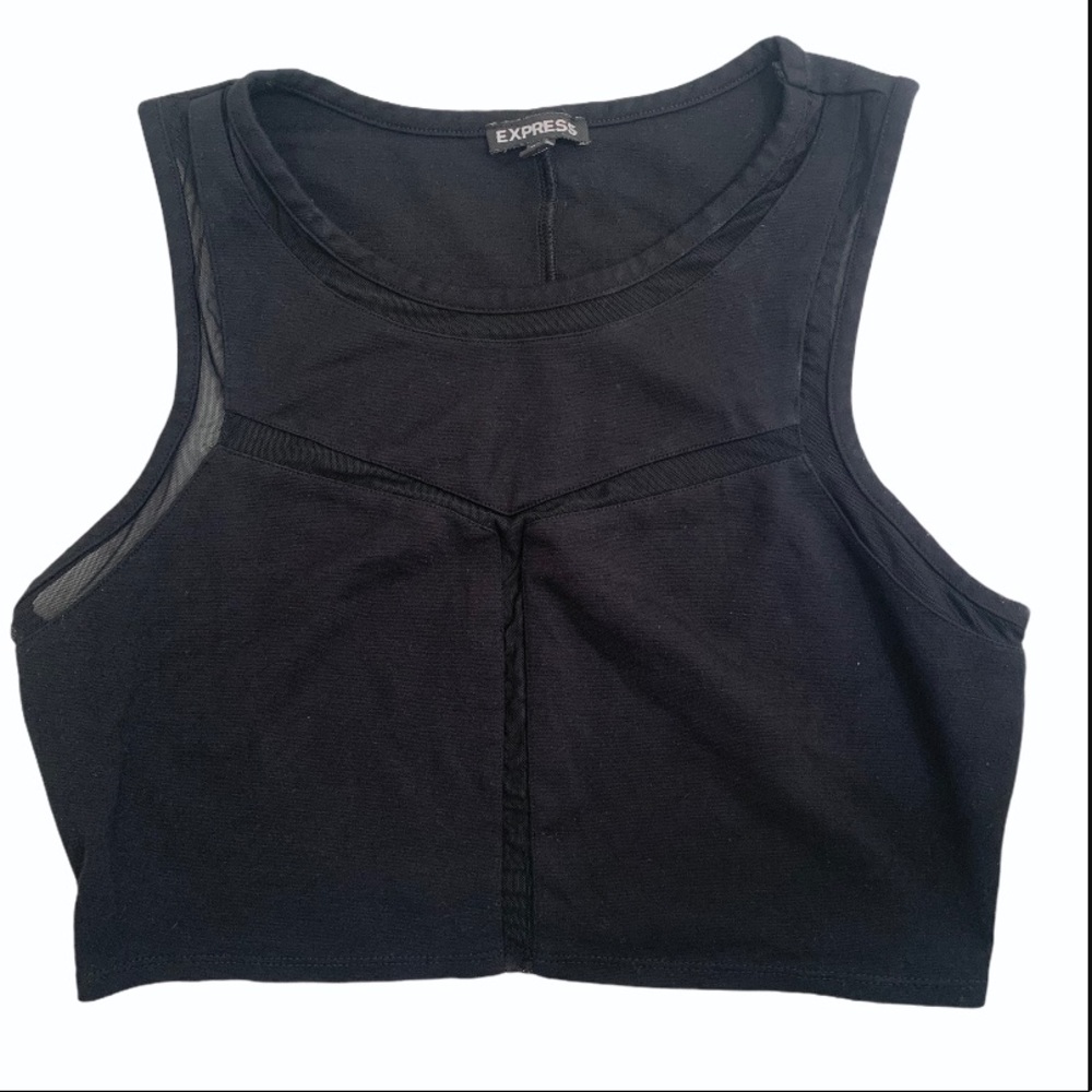 Express black sleeveless crop top size medium